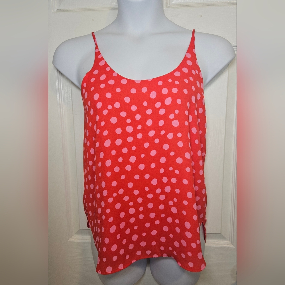 LOFT Red and Pink Polka Dot Camisole. Size S.
